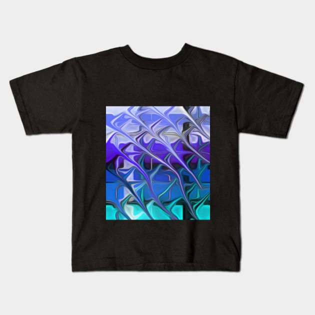 Brush strokes mint blue purple Kids T-Shirt by Crea Twinkles